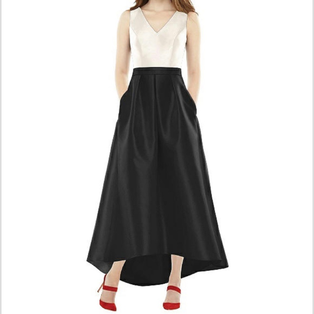 Alfred Sung Sleeveless Pleated High Low Dress (4)